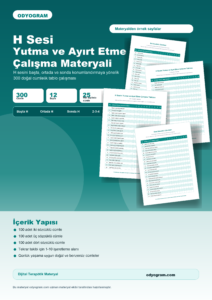 H Ses İkamesi ve Ayırt Etme Çalışma Tablosu