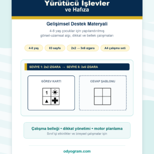 Yürütücü İşlevler ve Hafıza Gelişimsel Destek Materyali
