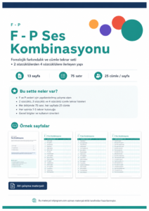 F - P Fonolojik Farkındalık ve Artikülasyon Seti