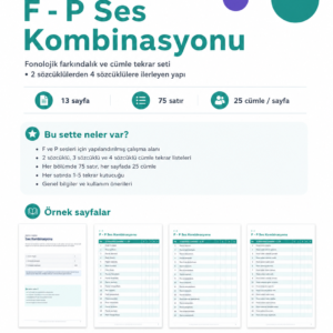 F - P Fonolojik Farkındalık ve Artikülasyon Seti