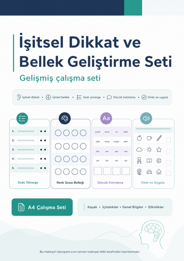İşitsel Dikkat ve Bellek Geliştirme Seti | Gelişmiş Çalışma PDF