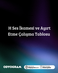 H Ses İkamesi ve Ayırt Etme Çalışma Tablosu
