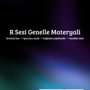 R Sesi Artikülasyon Genelleme Materyali