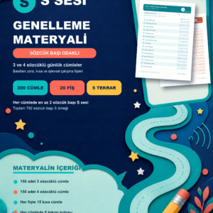 Sözcük Başı: S Sesi Genelleme Materyali